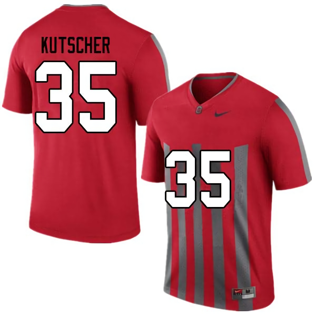 Austin Kutscher Ohio State Buckeyes Men's NCAA #35 Nike Throwback Red College Stitched Football Jersey YPC3756RP